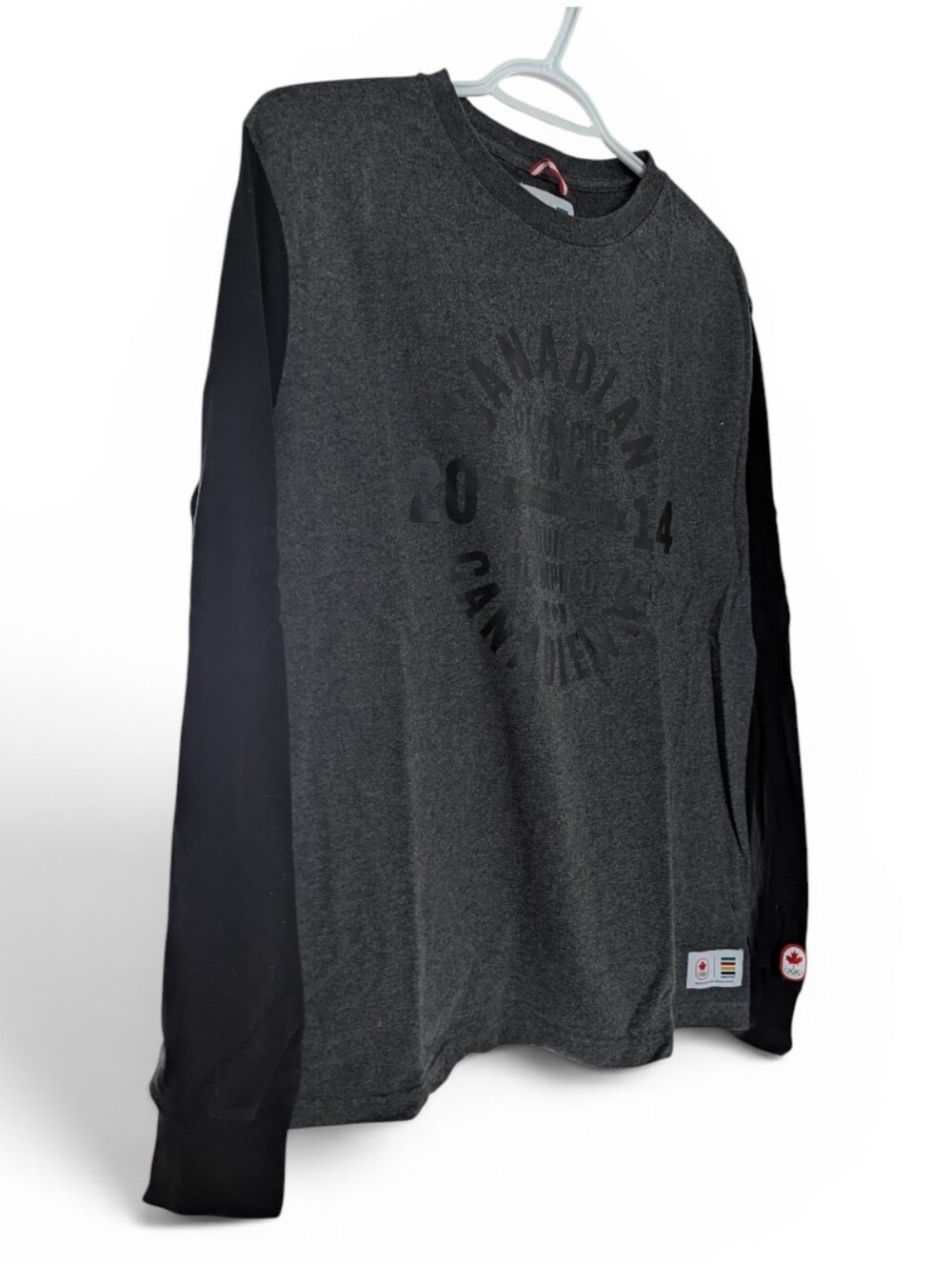 M HBC 2014 Olympic Men's Long Sleeve T-shirt Tee Charcoal And Black